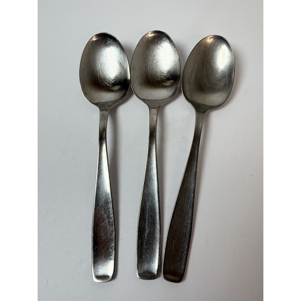 3 Place Oval Soup Spoons WMF LINE Cromargan Stainless Germany‎ 7 1/4